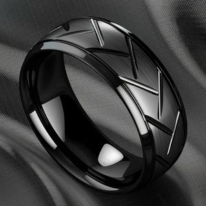 NEW Luxury Men's Black Titanium Steel Ring